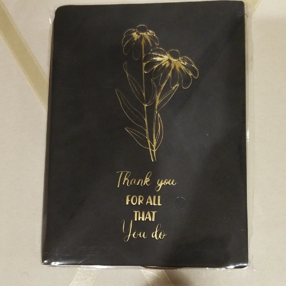 'Thank You For All That You Do' Black And Gold Mini Journal